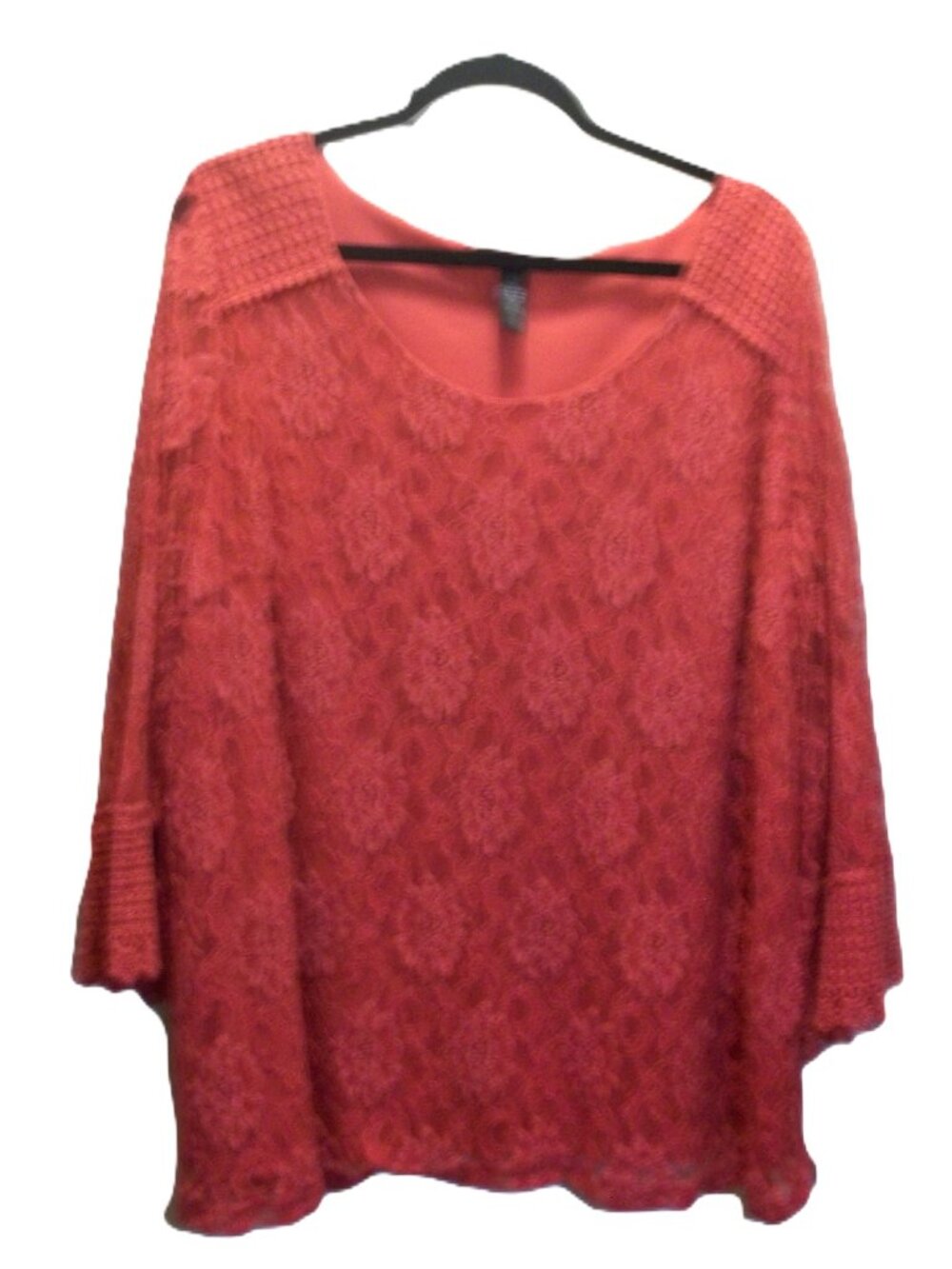 Style & Co. Woman Red Lace Blouse